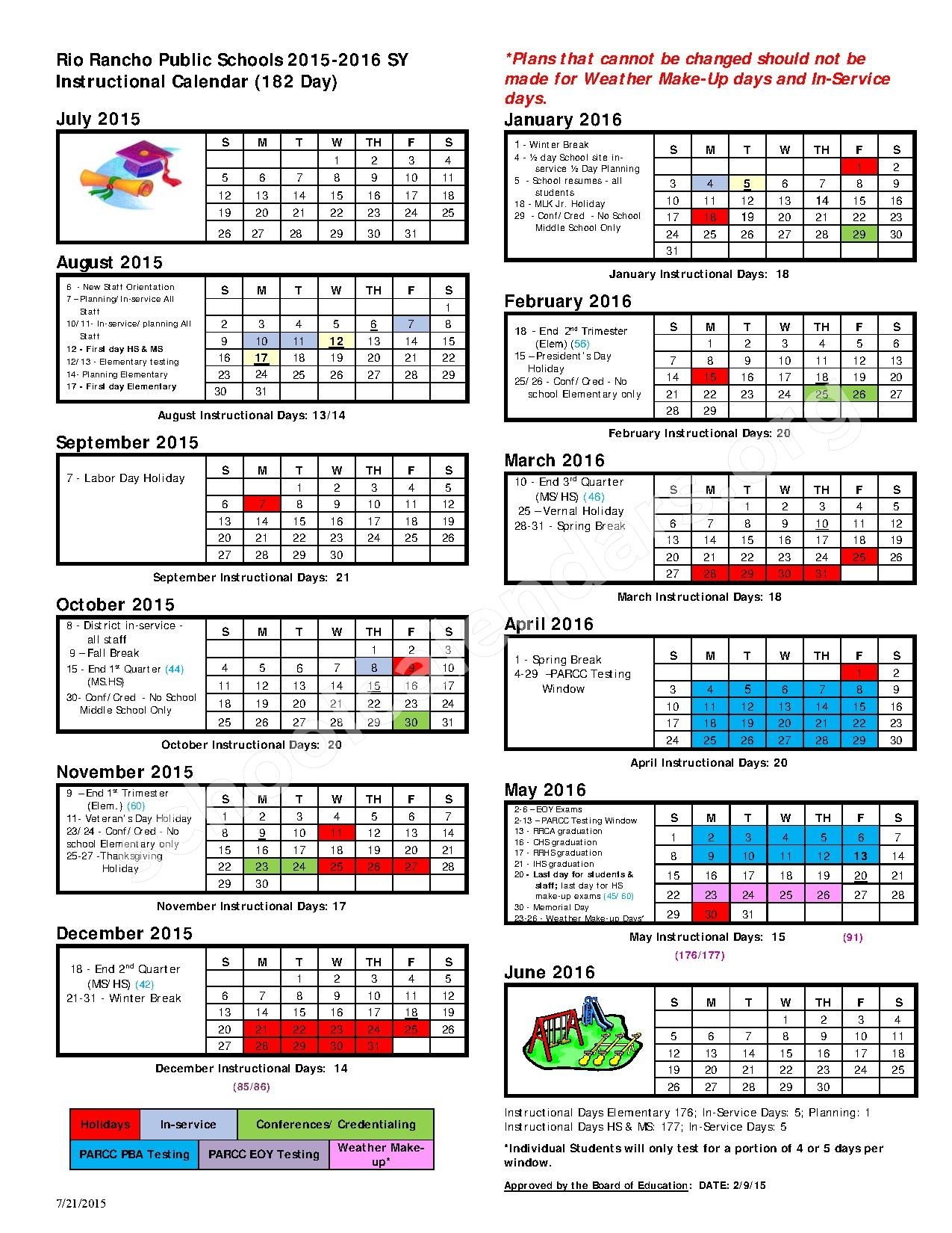 Rio Rancho Calendar