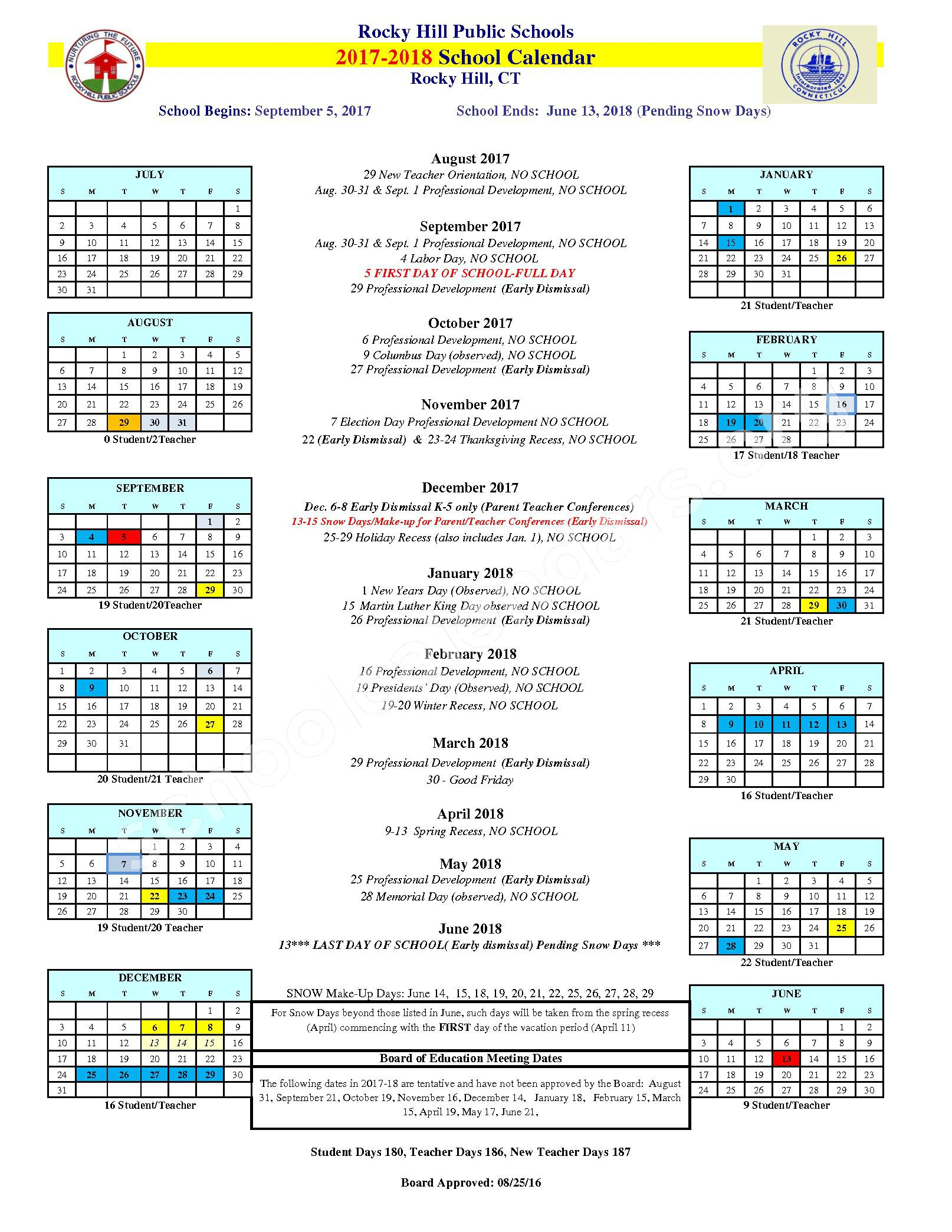 Rocky Hill Public Schools Calendar 2023 - Schoolcalendars.net