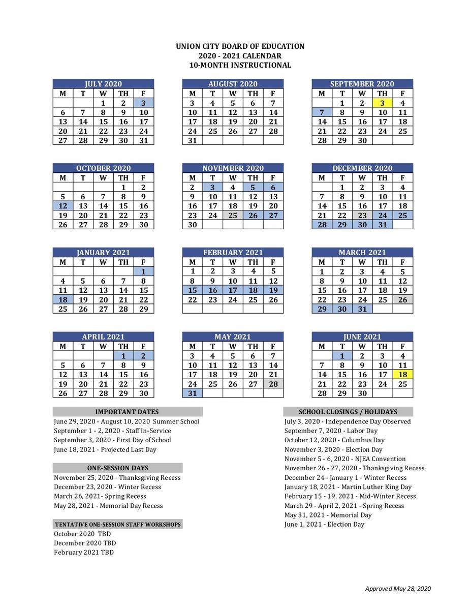 Union County Public Schools Calendar 2022-21 2023 - Schoolcalendars.net