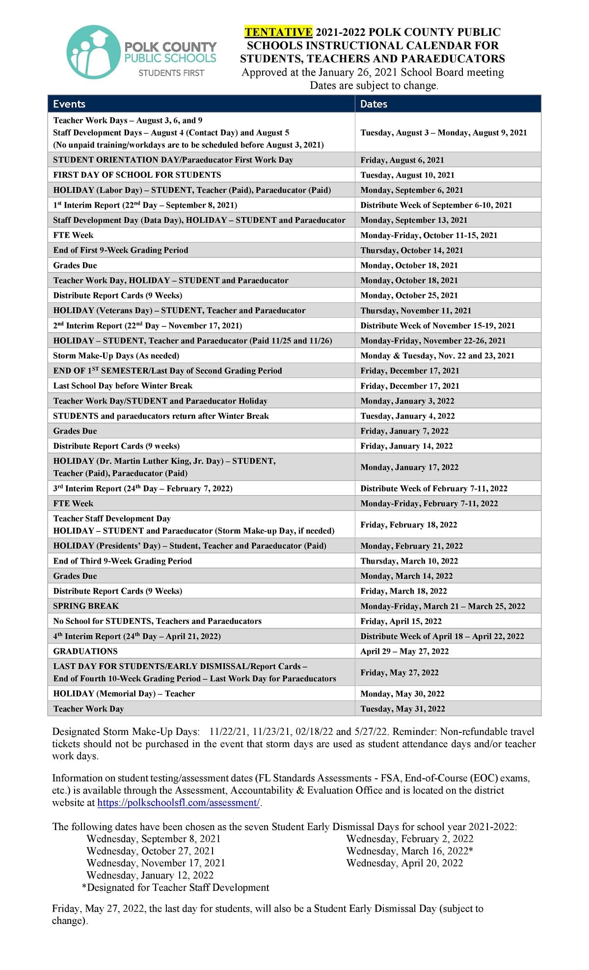 Polk County Tn School Calendar 2022 2022 Schoolcalendars