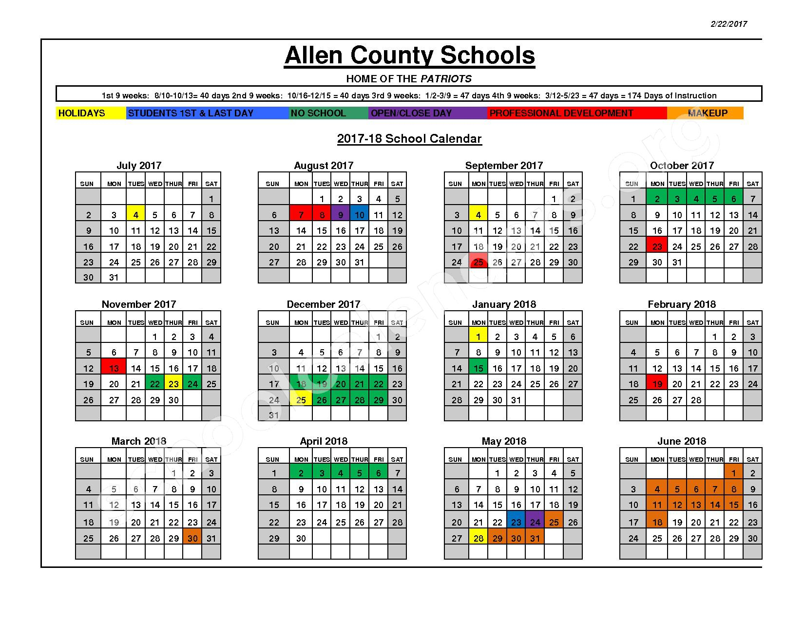 Allen County School Calendar 2024