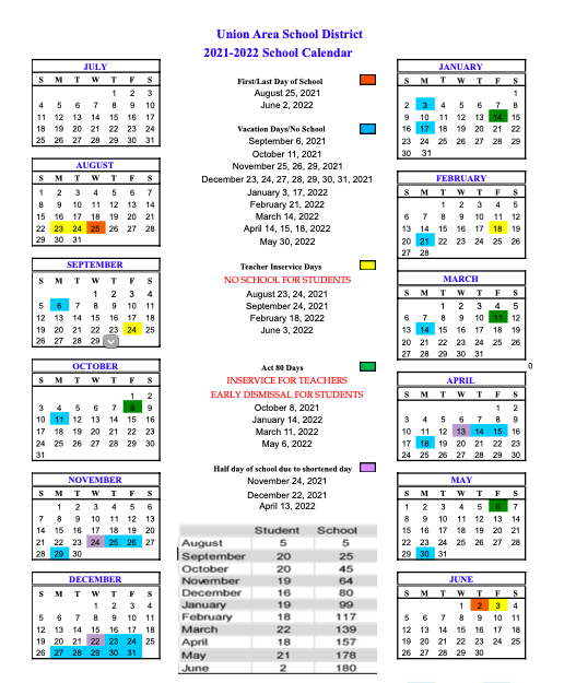 Union Public Schools 2022 Calendar 2023 - Schoolcalendars.net
