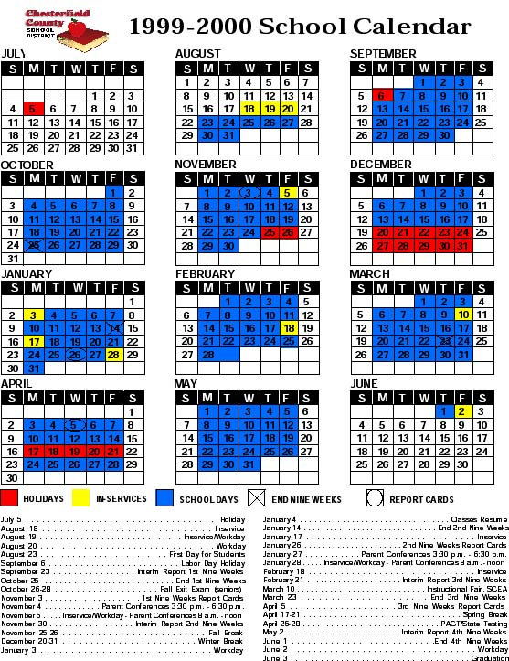 Chesterfield County Public Schools Calendar 2022-22 2022