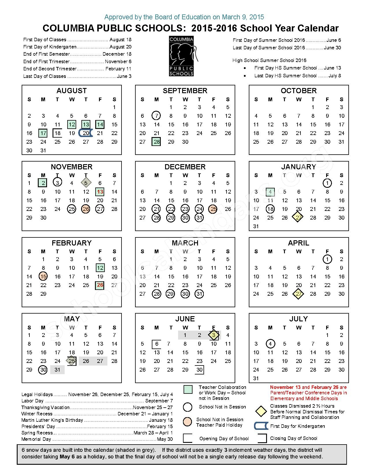 Columbia High School Calendar 2023 Schoolcalendars