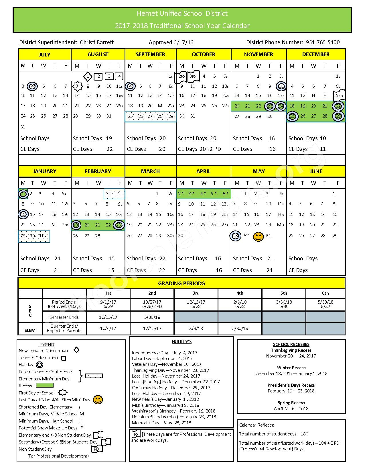 calendar-colton-school-district-53