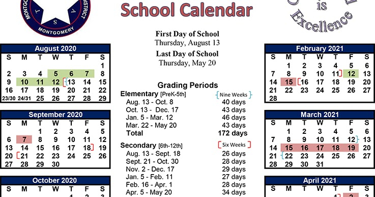 Lake Creek High School PTO Newly Adopted MISD 2020 2021 Calendar