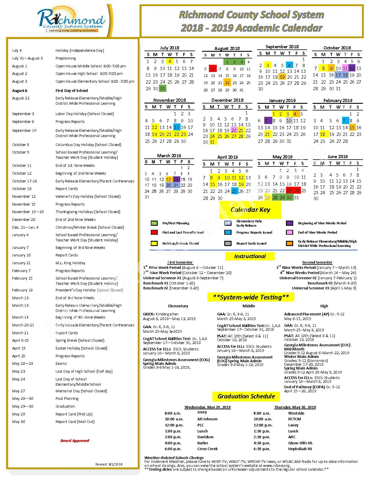 Richmond County Calendar