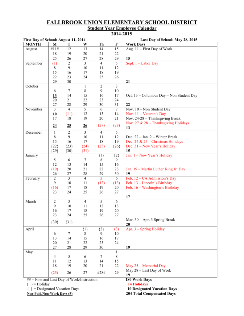 2014 2015 Fallbrook Union Elementary School District