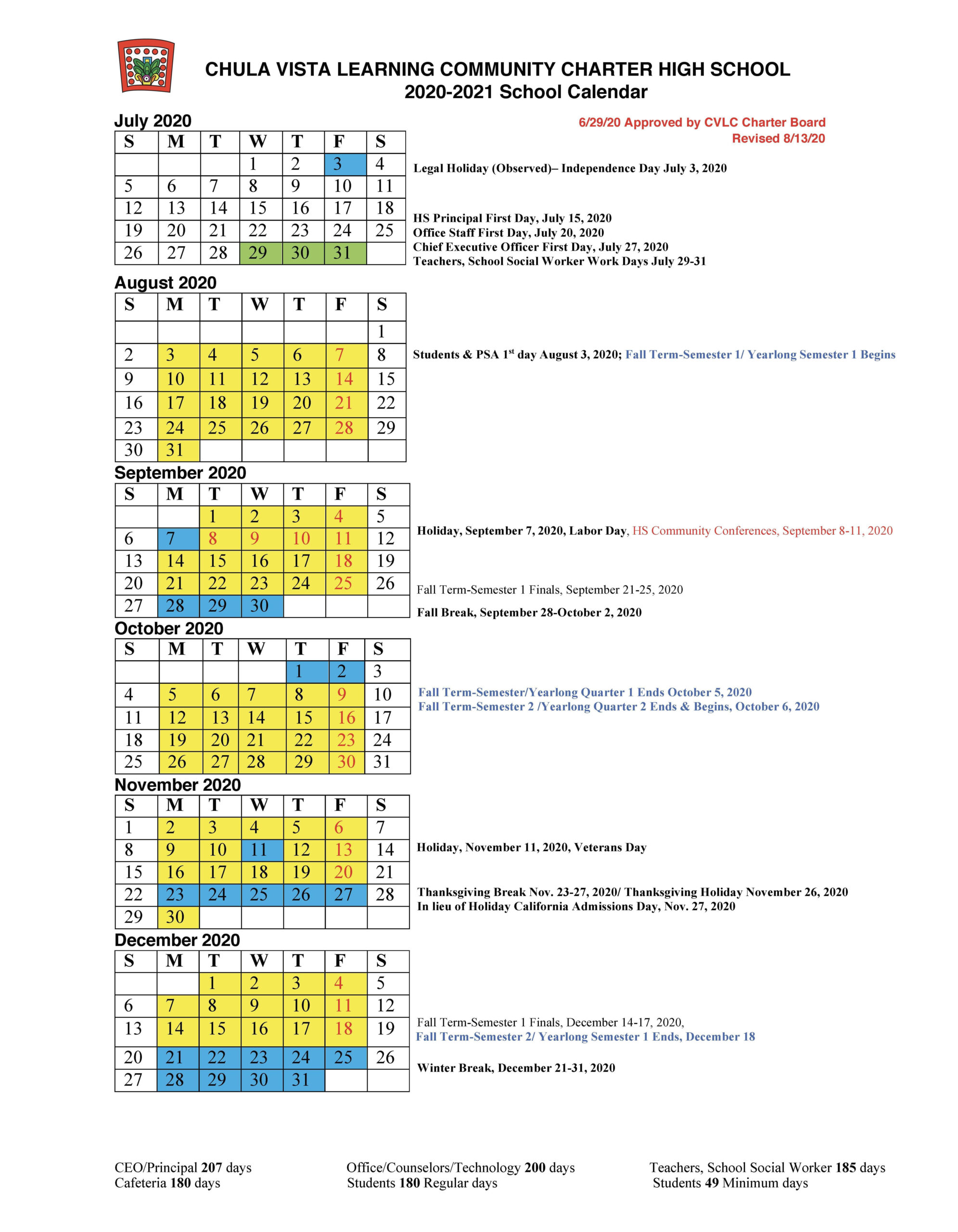 Chula Vista High School Calendar 2025 2026