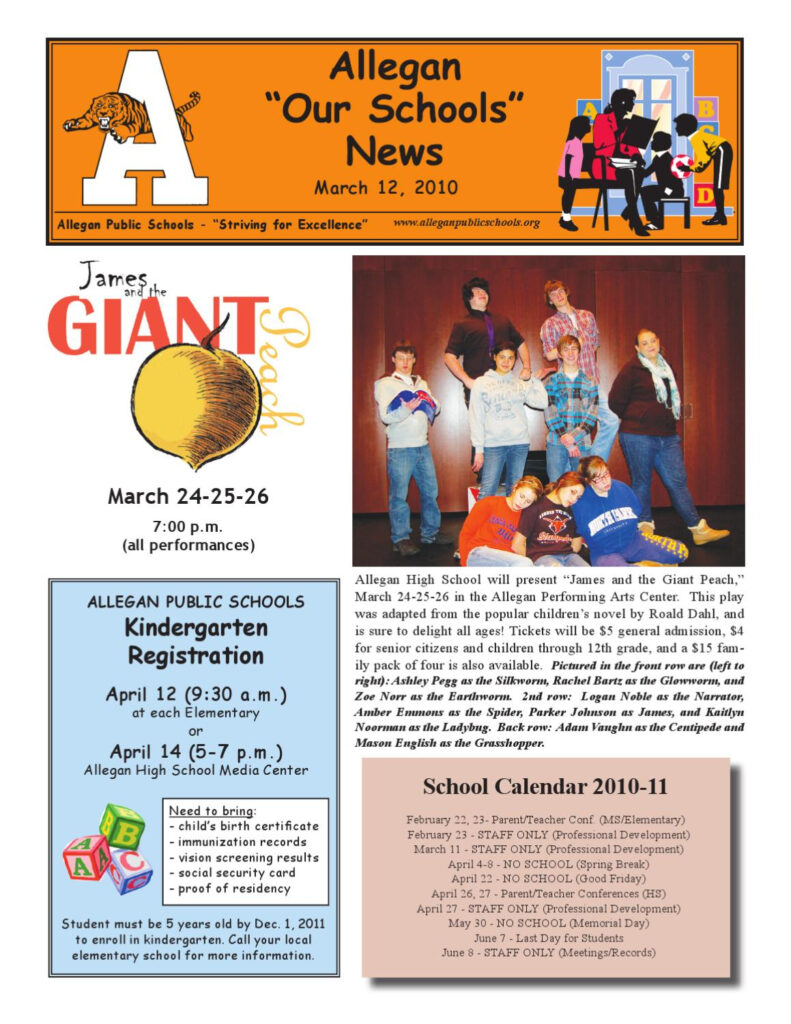 Allegan Our Schools News March 2011 By Allegan Public Schools Issuu