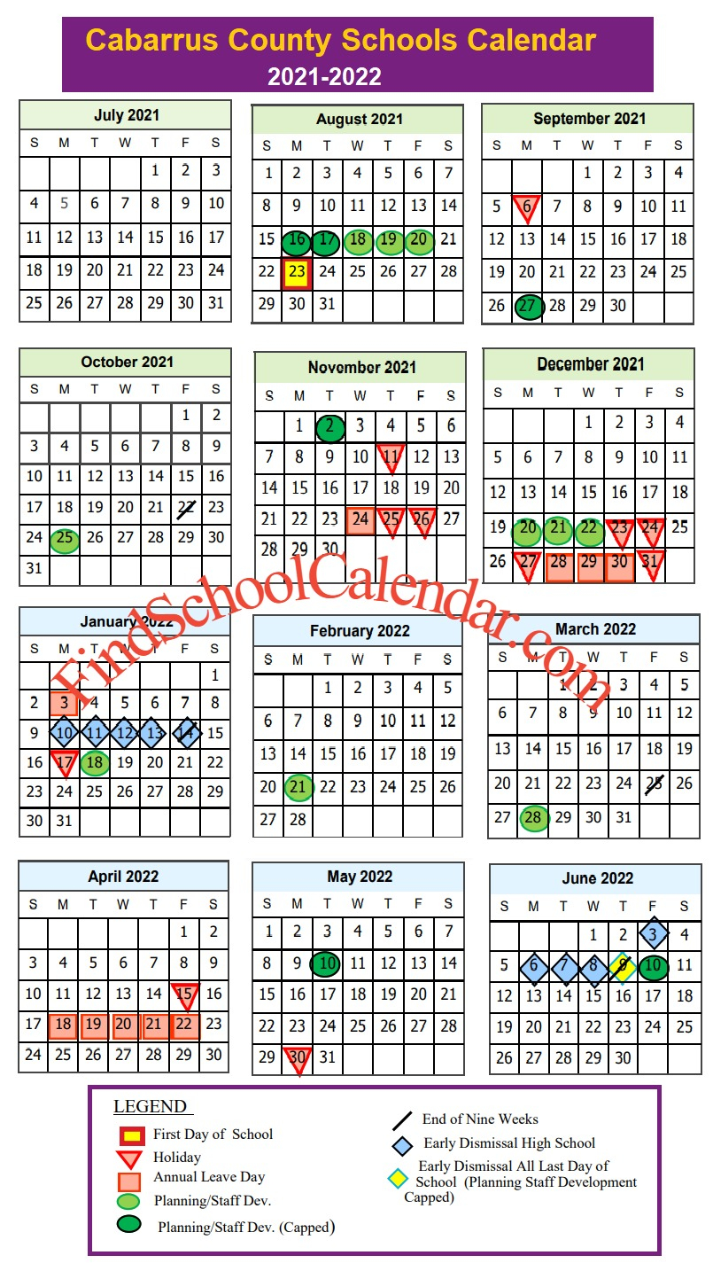 Cabarrus County Schools Calendar 2025 2026