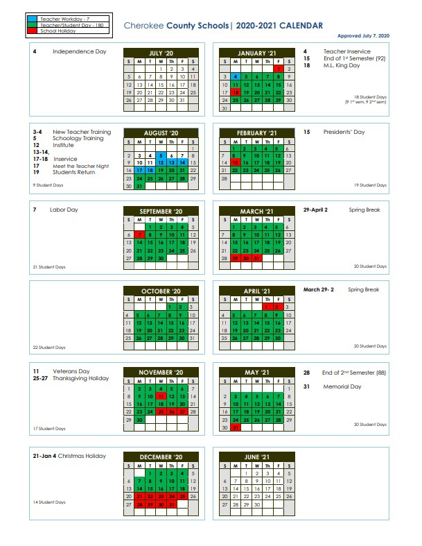 Cherokee County School System Calendar 2024 Schoolcalendars