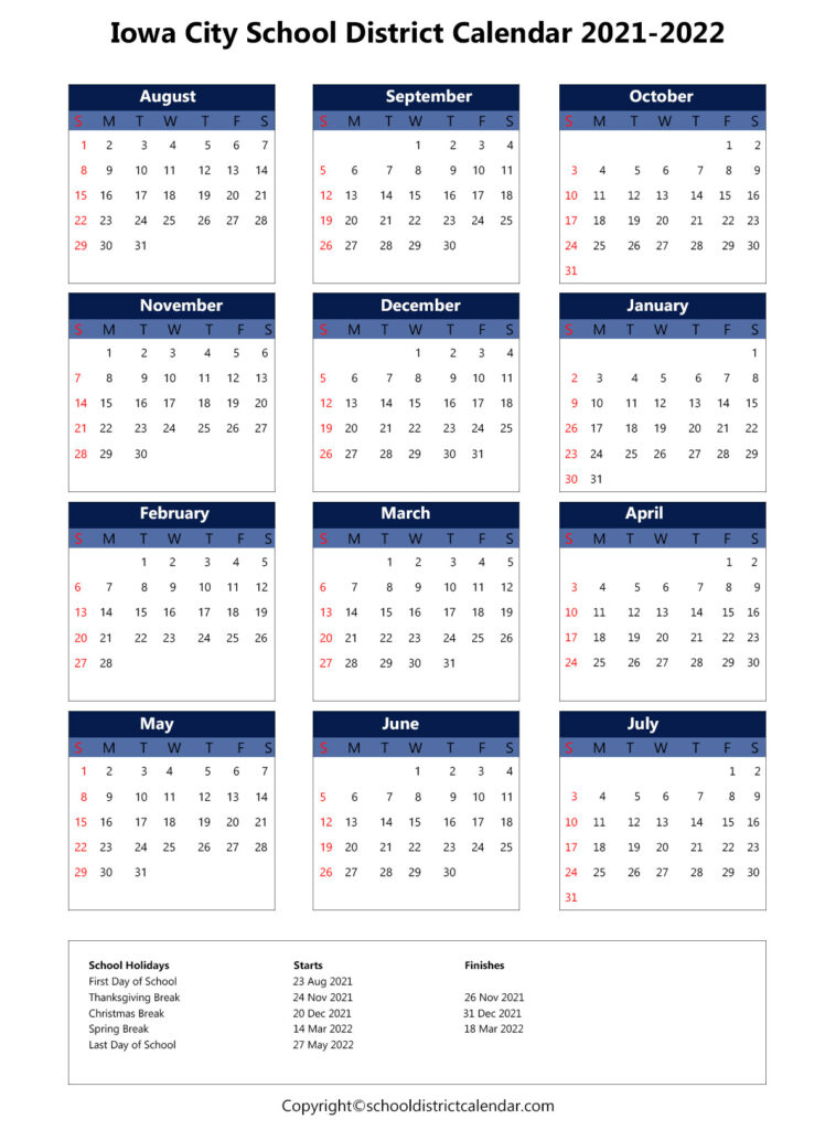 Iowa City Community School District Calendar 2023 Schoolcalendars Iowa City Community School District Calendar 2023 Schoolcalendars