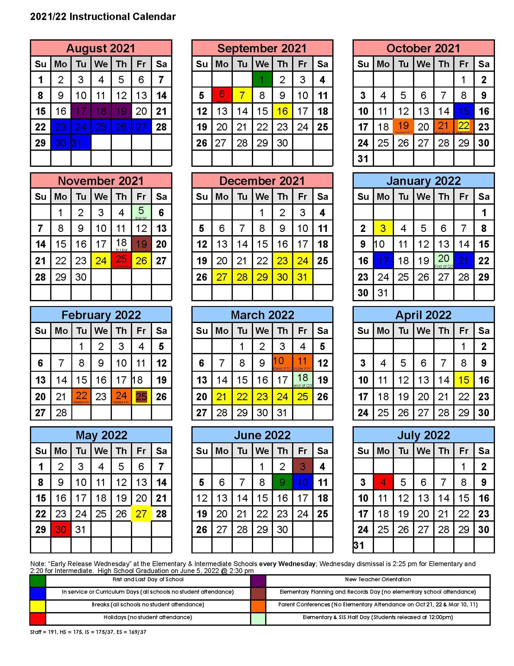 Palominas School District Calendar 2022