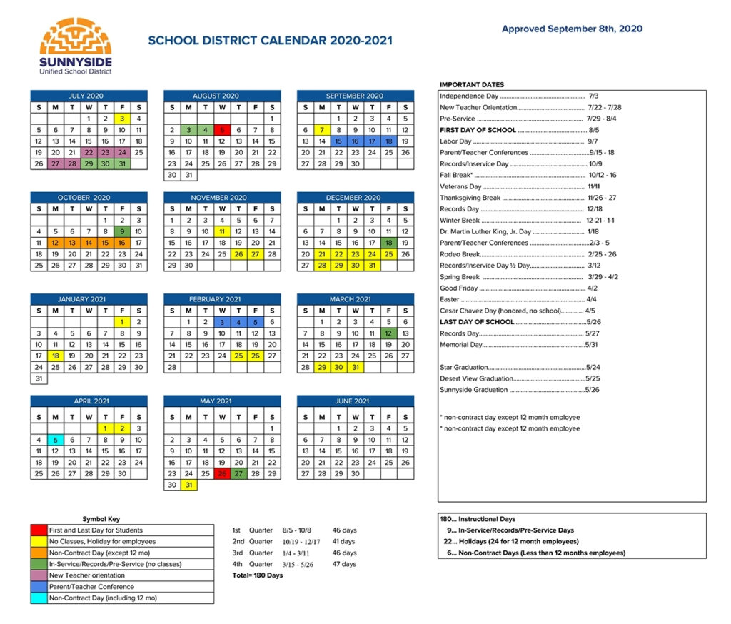 Tusd Calendar 2020 2021 Avnitasoni