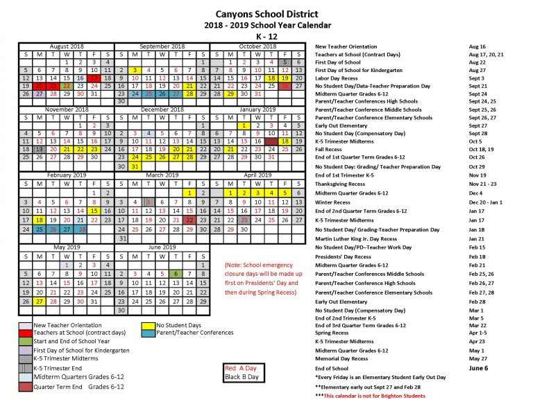 Brookwood Elementary 2018 19 Elementary Calendar Qualads