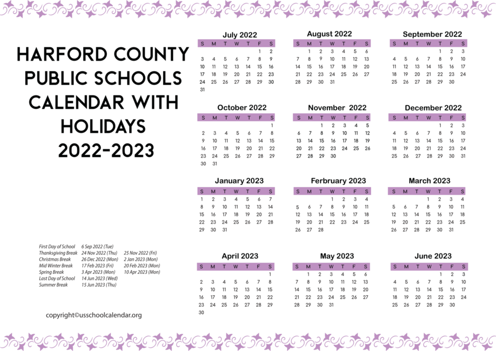 Harford County Public Schools Calendar 2022 2024