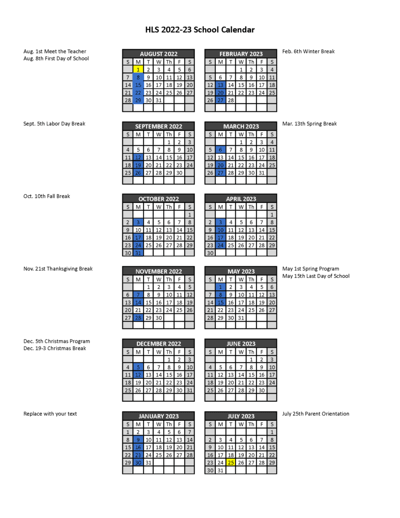 2022 2023 Calendar HLS Highlands Latin School 2022 2023 Calendar HLS Highlands Latin School