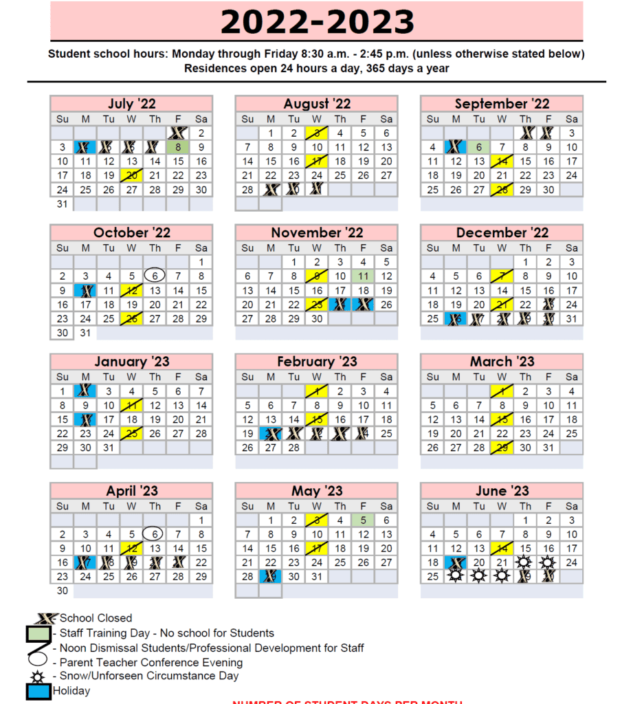 2022 2023 League School Calendar League School For Autism