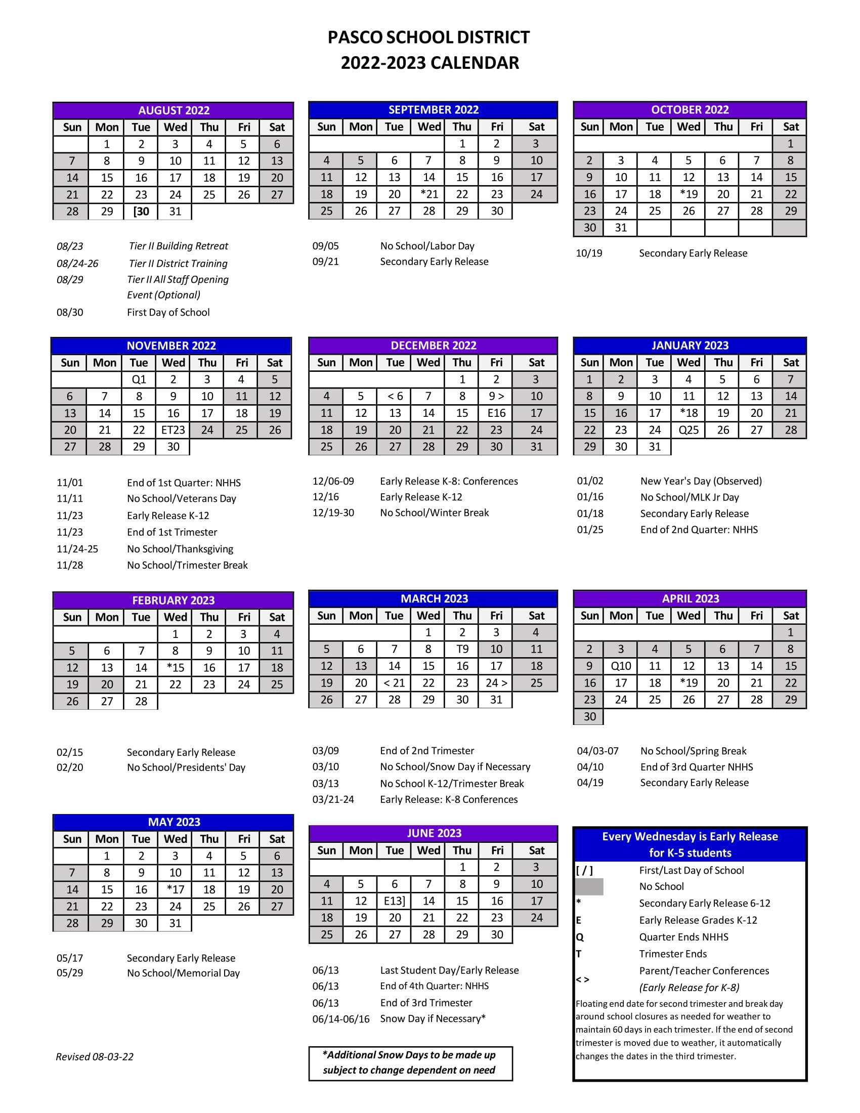2022 23 Pasco County Public School Calendar Highlights Revised New Port Richey FL Patch