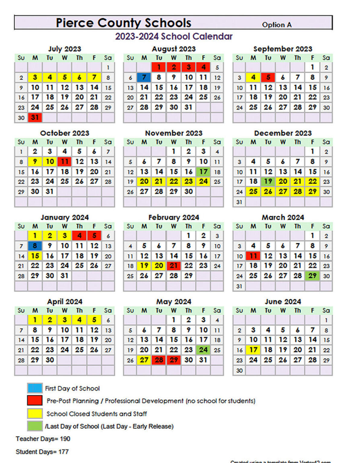2023 2024 School Year Calendar Set