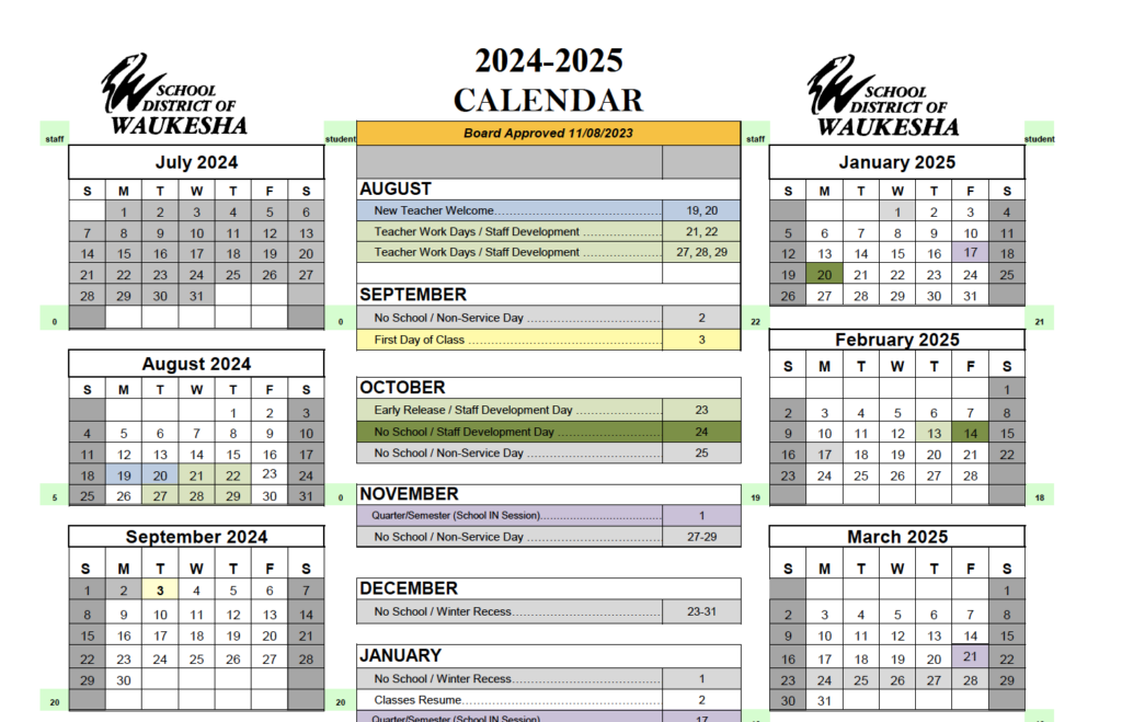 2024 2025 School Year Calendar Lowell Elementary School