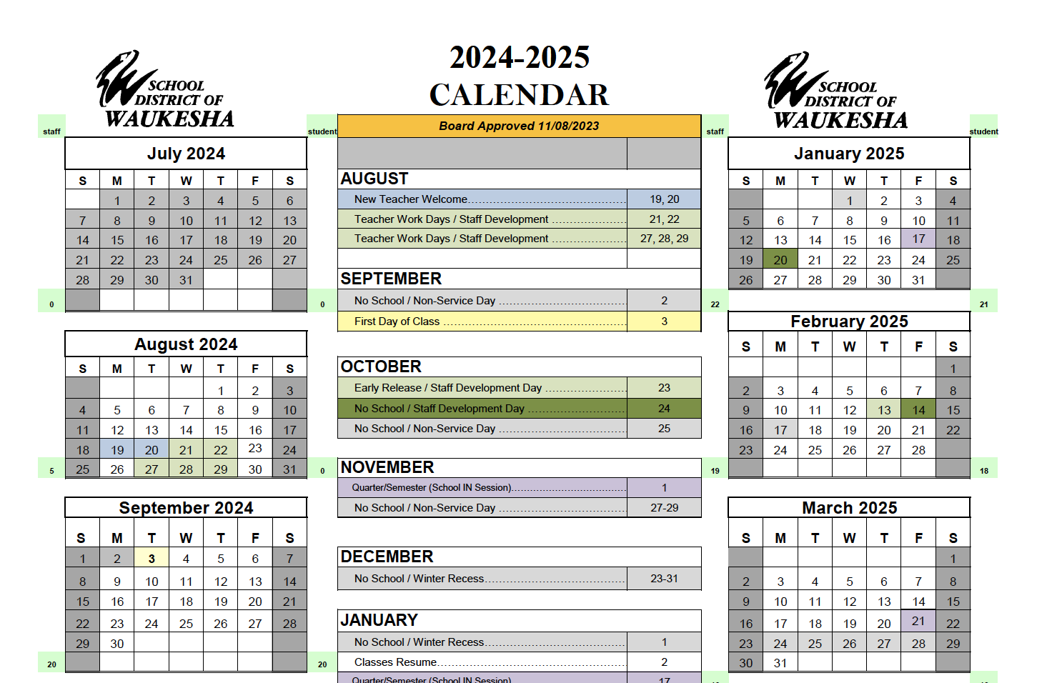 2024 2025 School Year Calendar Lowell Elementary School