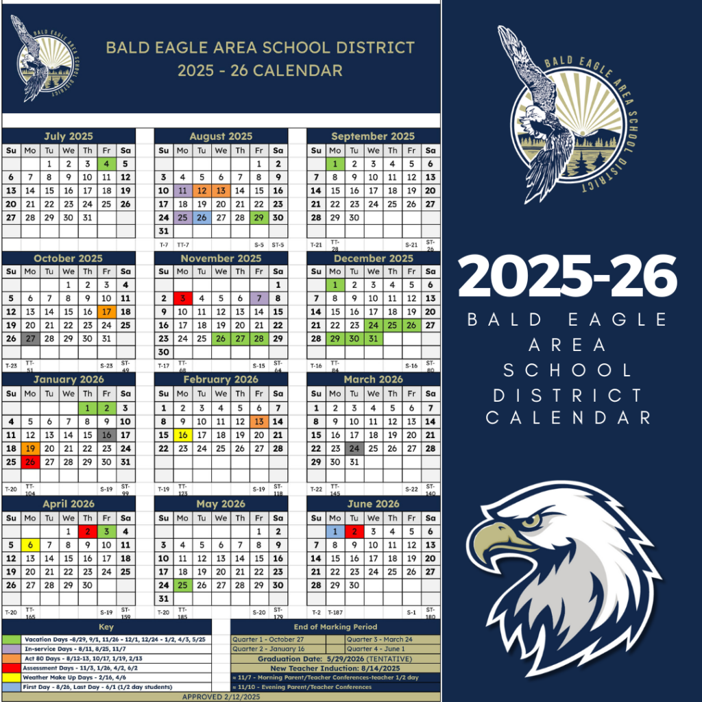 2025 26 School Calendar BALD EAGLE AREA CYBER ACADEMY