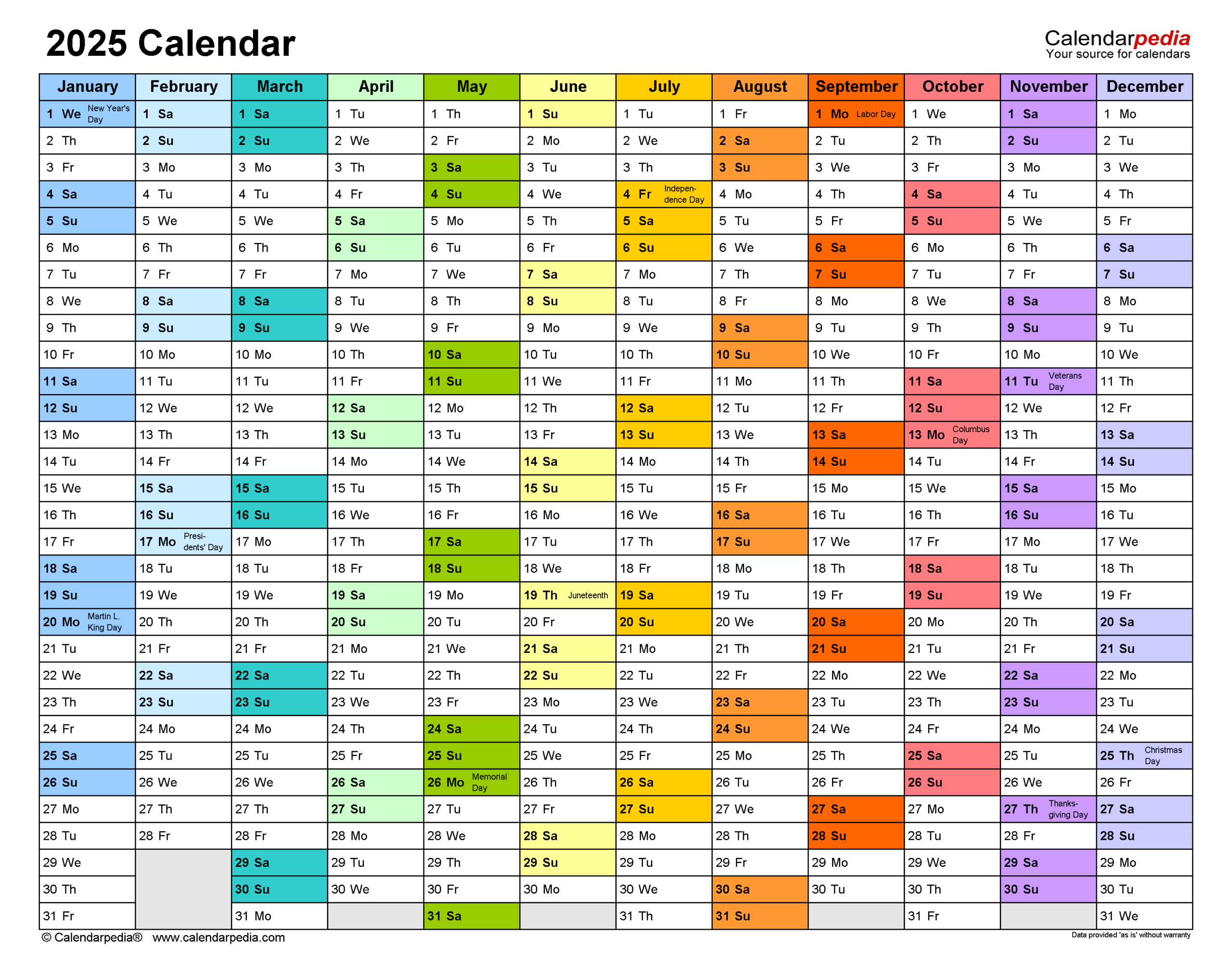 2025 Calendar Free Printable Excel Templates Calendarpedia