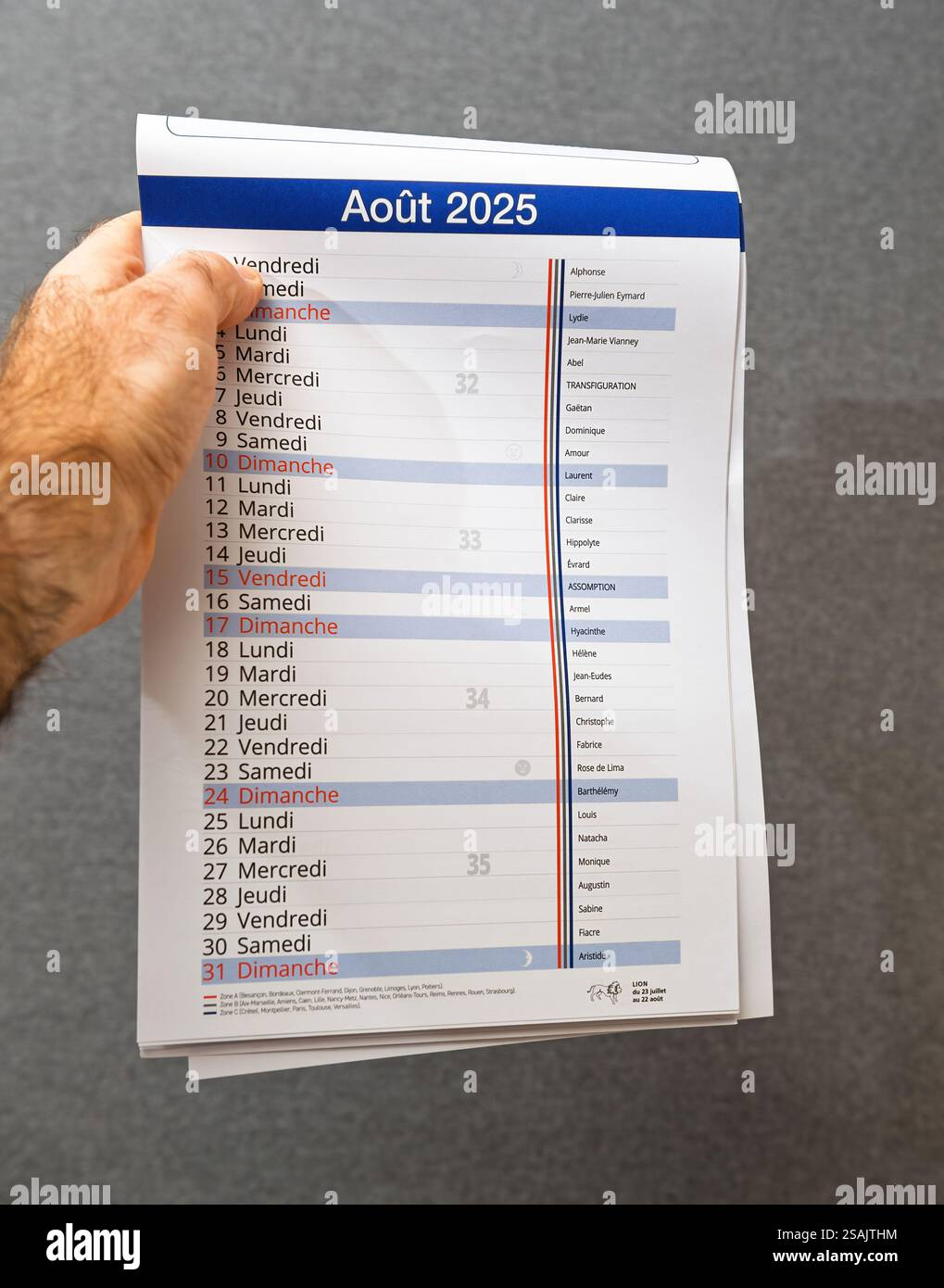 2025 French Calendar Hi res Stock Photography And Images Alamy