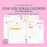 2026 New South Wales eastern Division School Calendar Term Planner For Students Teachers Parents A4 Portrait Printable PDF Etsy Israel