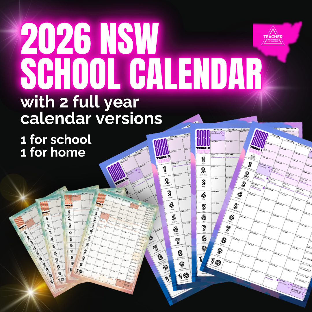 2026 NSW Full Year School Term Planner Teacher Professional Development