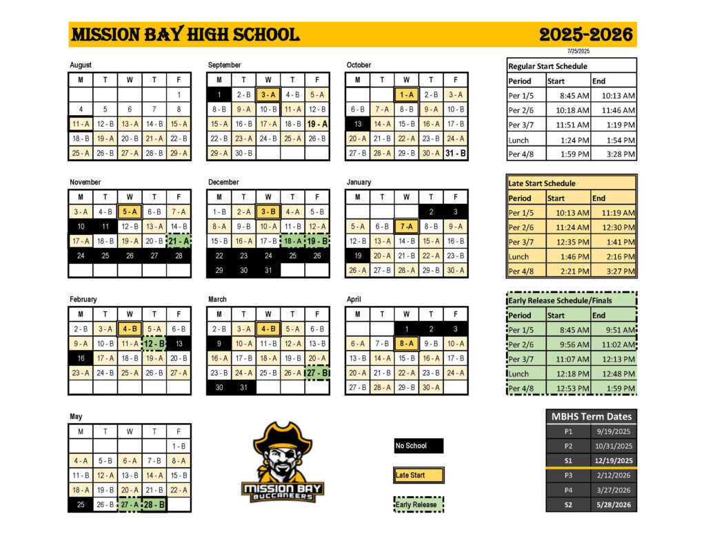 A B Day Calendar Mission Bay Senior High A B Day Calendar Mission Bay Senior High