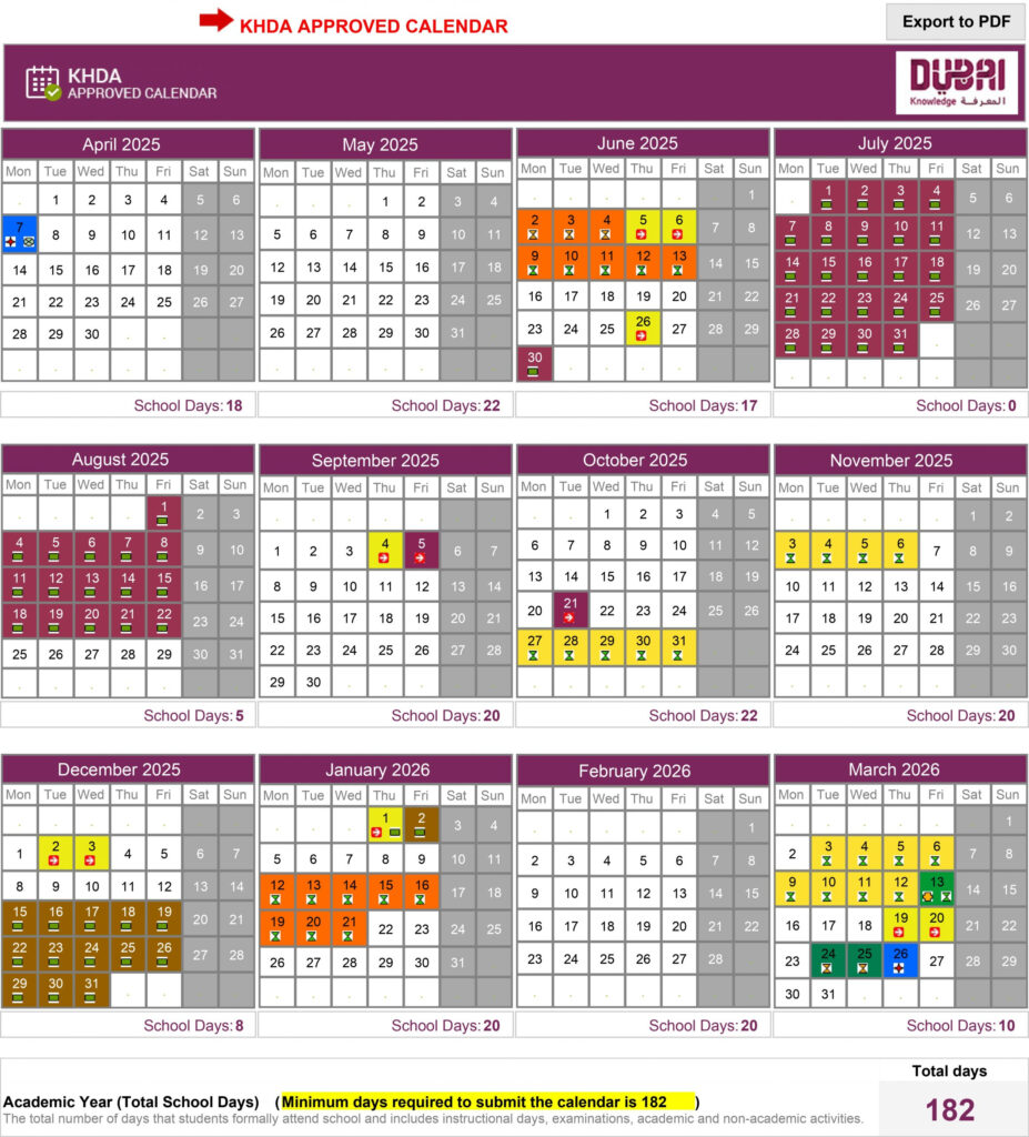 Academic Calendar Crescent English High School
