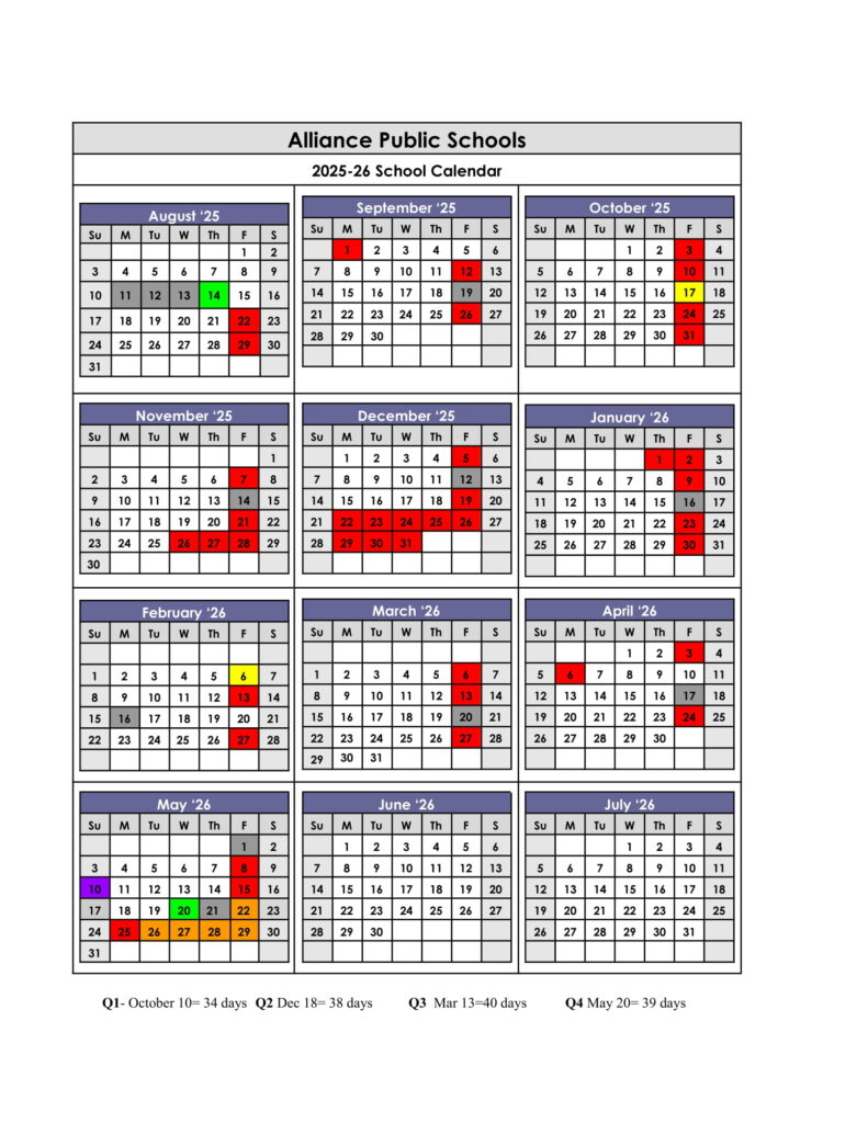 Alliance Public Schools NE Calendar 25 26 Revised pdf EduCounty