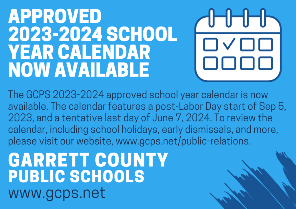 Approved Garrett County Public Schools 2023 2024 School Calendar Deep Creek Times