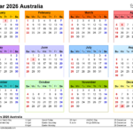 Australia Calendar 2026 Free Printable Excel Templates