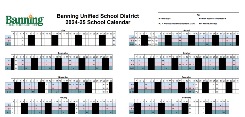 Banning Unified School District 2024 25 Calendar Key Dates To Know Banning CA Patch