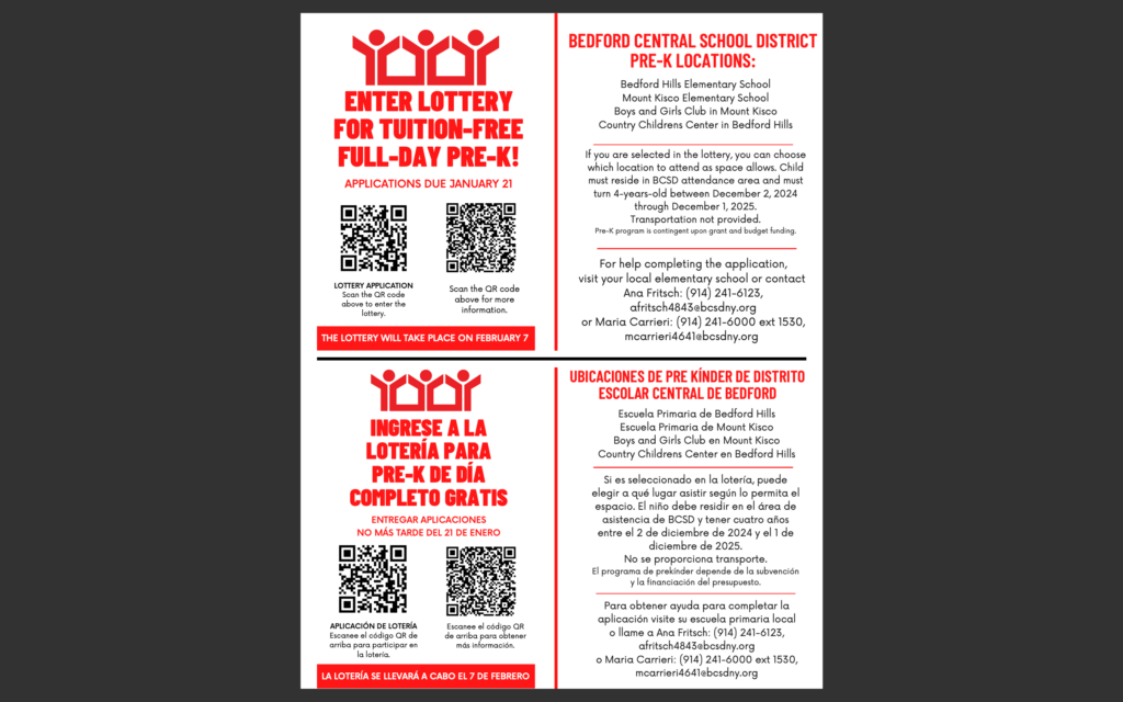Bedford Central School District 25 26 Pre K Lottery Application Open Bedford NY Patch Bedford Central School District 25 26 Pre K Lottery Application Open Bedford NY Patch