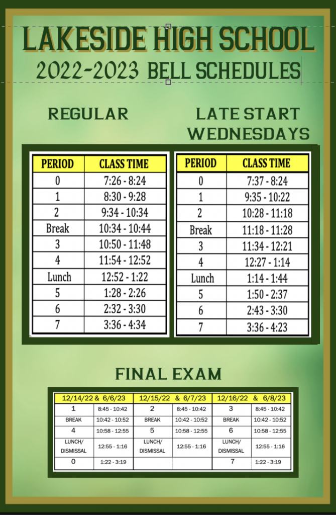 Bell Schedule School Info Lake Elsinore Unified School District