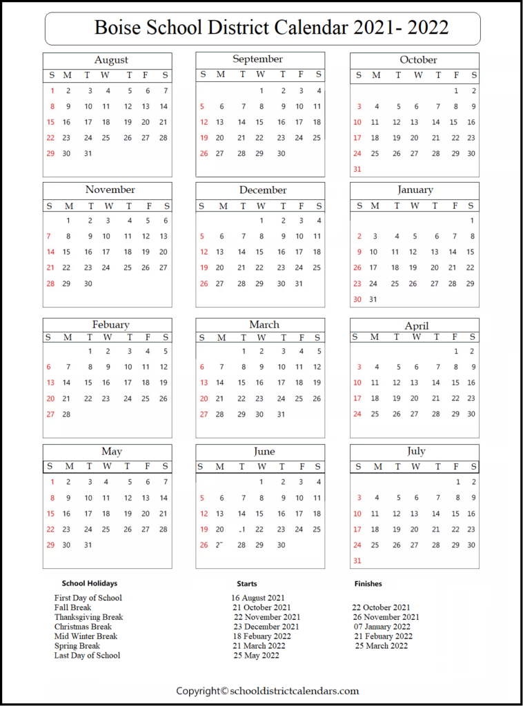 Boise State Holiday Calendar Productive Schedule Calendar