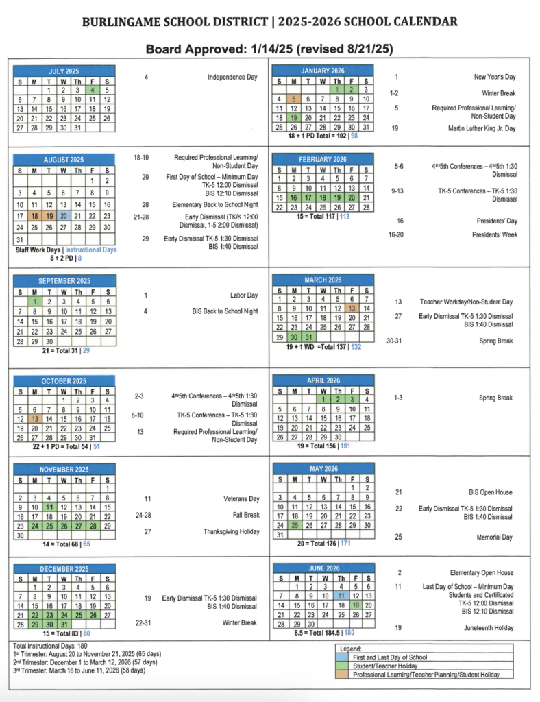 BSD 2025 26 Instructional Calendar About Washington Washington Elementary