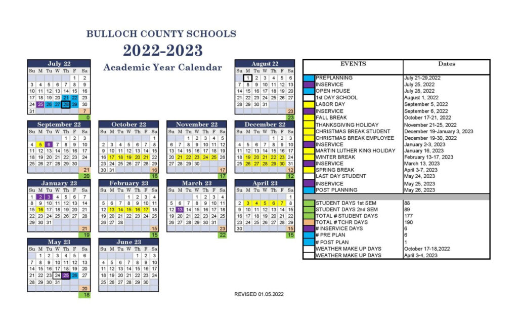 Bulloch County Calendar Calendar