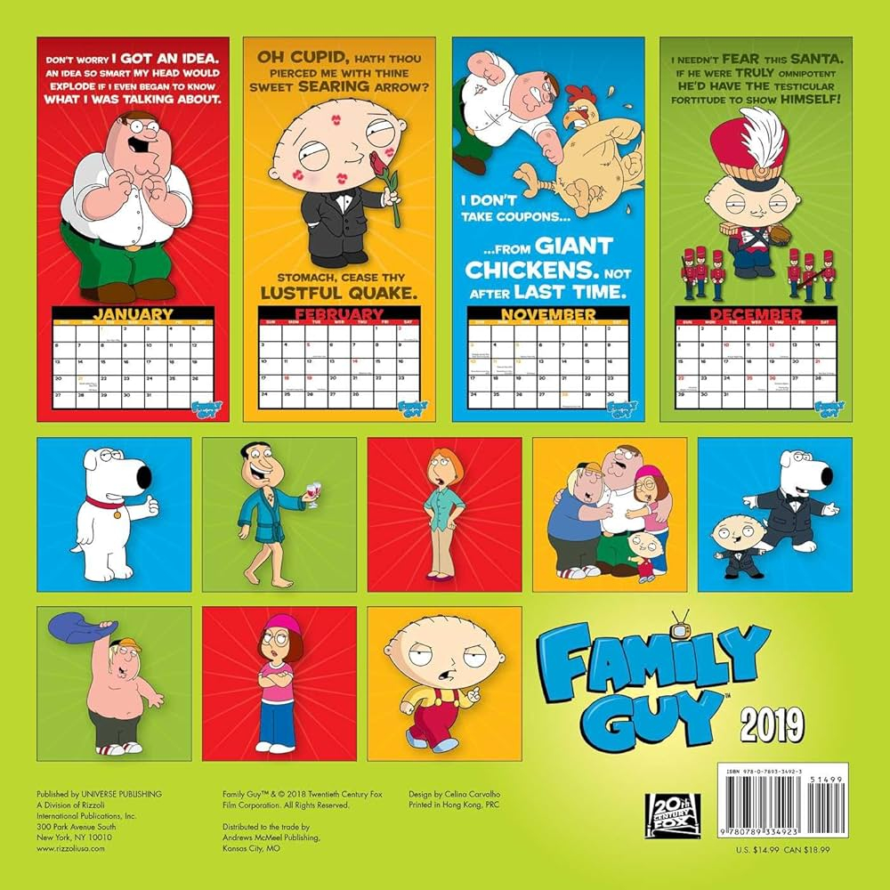 Buy Family Guy 2019 Wall Calendar Book Online At Low Prices In India Family Guy 2019 Wall Calendar Reviews Ratings Amazon in