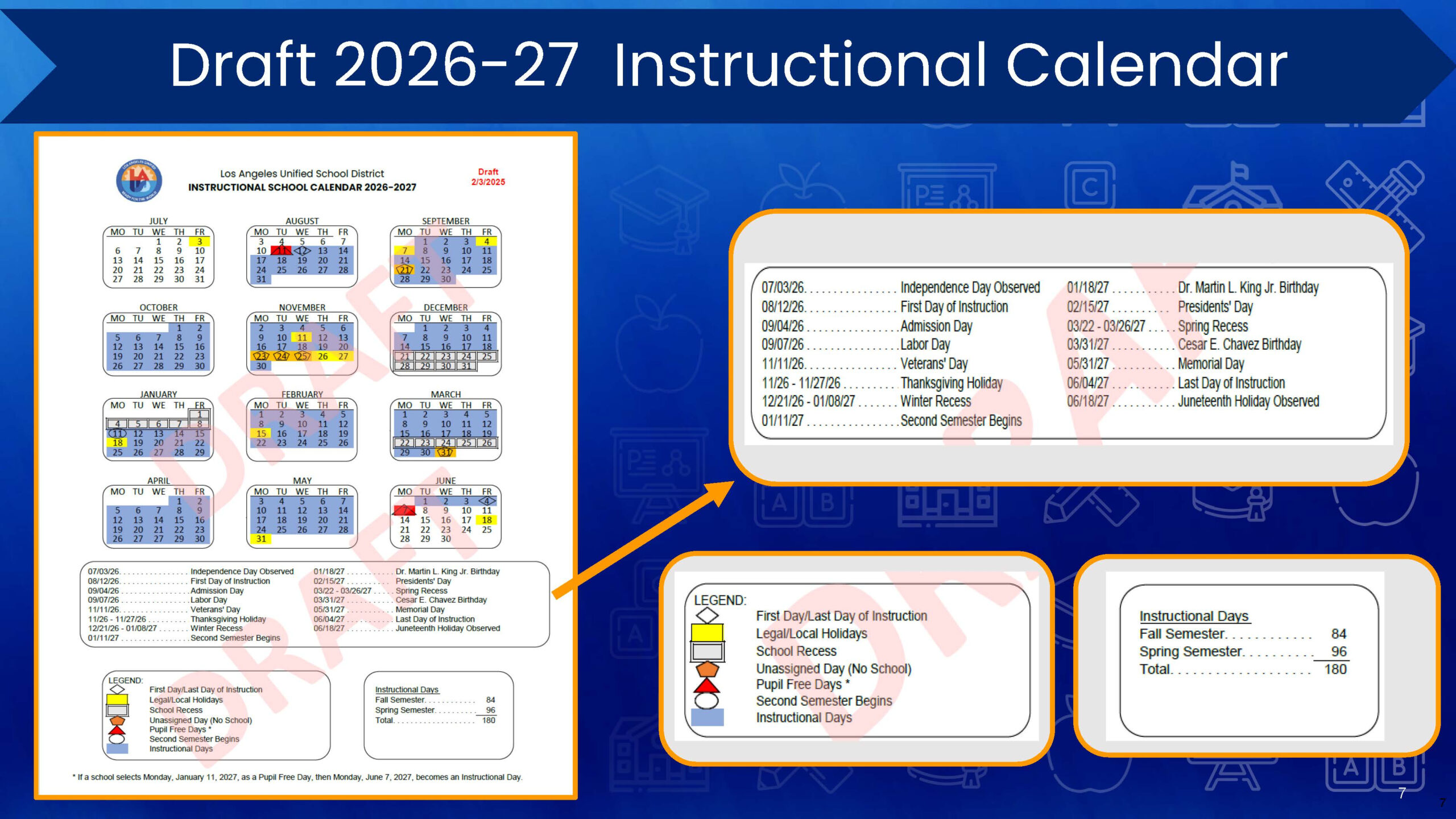Calendar Calendar Los Angeles Unified School District