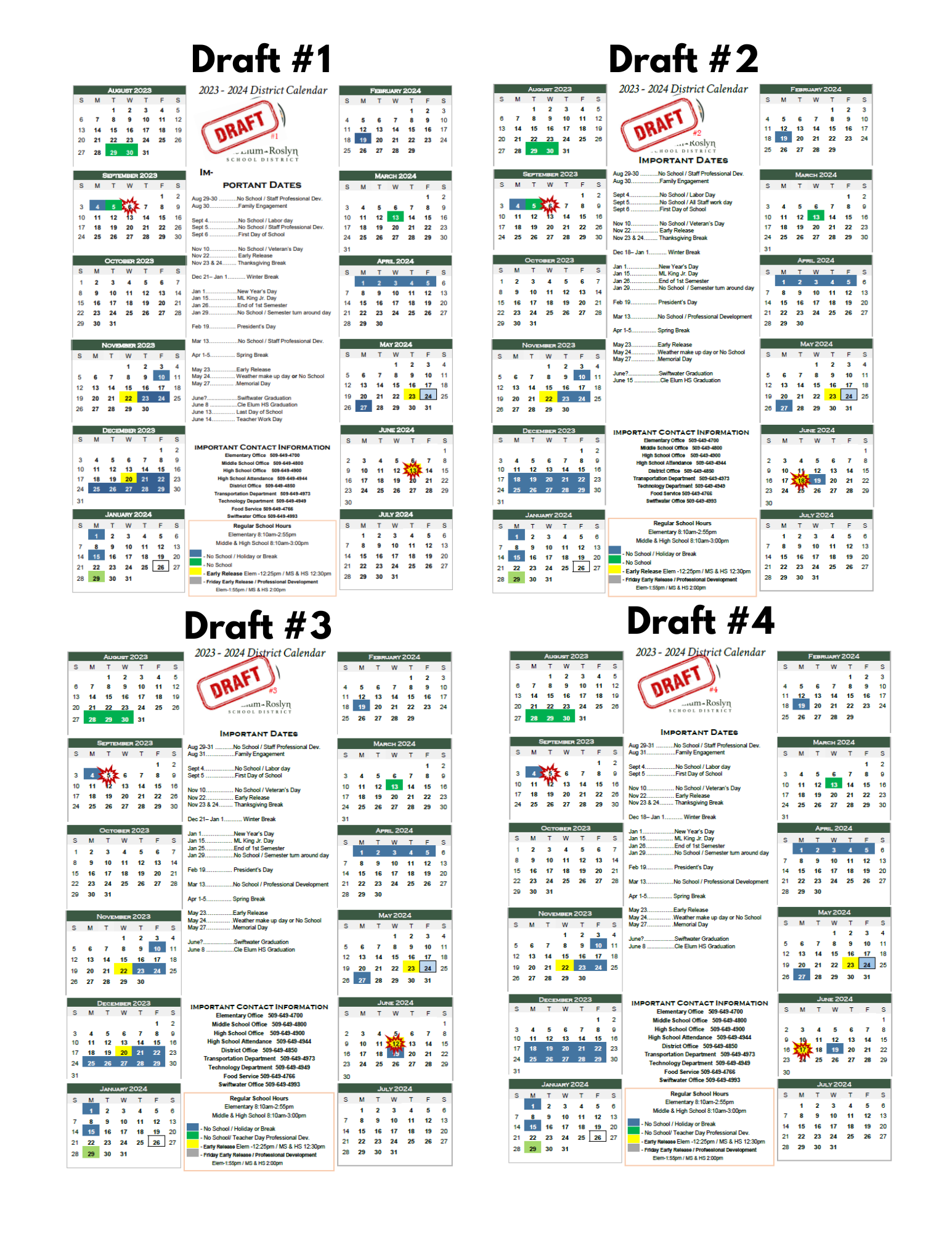 Calendar Committee Solicits Community Feedback Cle Elum Roslyn School District