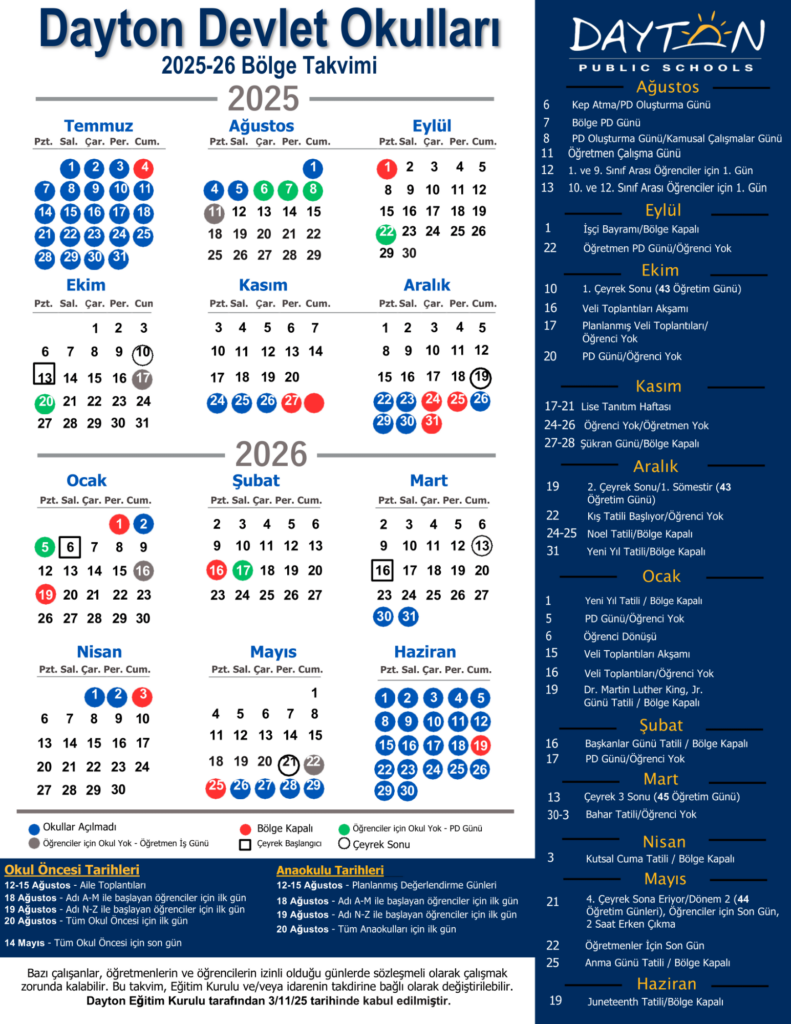 Calendar Dayton Public Schools Calendar Dayton Public Schools