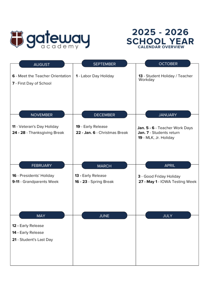 Calendar Gateway Academy