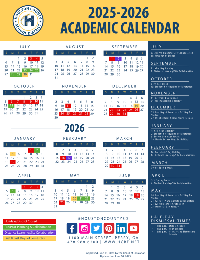 Calendar Houston County Schools Calendar Houston County Schools