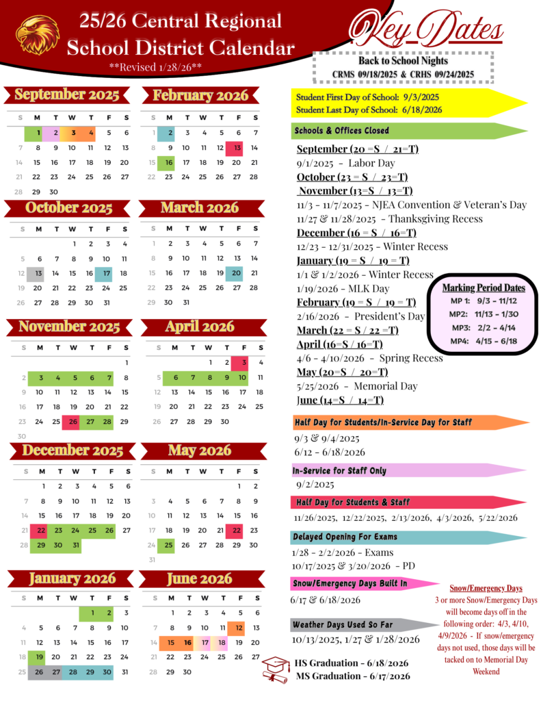 Calendars Bell Schedules Central Regional School District